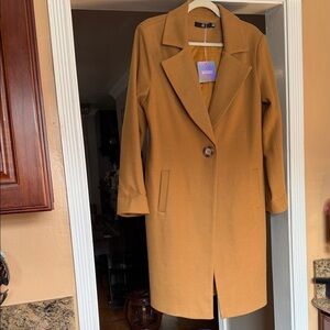 Missguided Camel Trench Coat Like New( Only worn once)